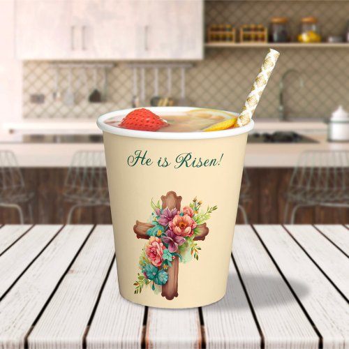 Easter He is Risen with customizable interior Paper Cups