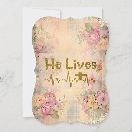 Easter He Lives Vintage Inspired Christian Holiday Card