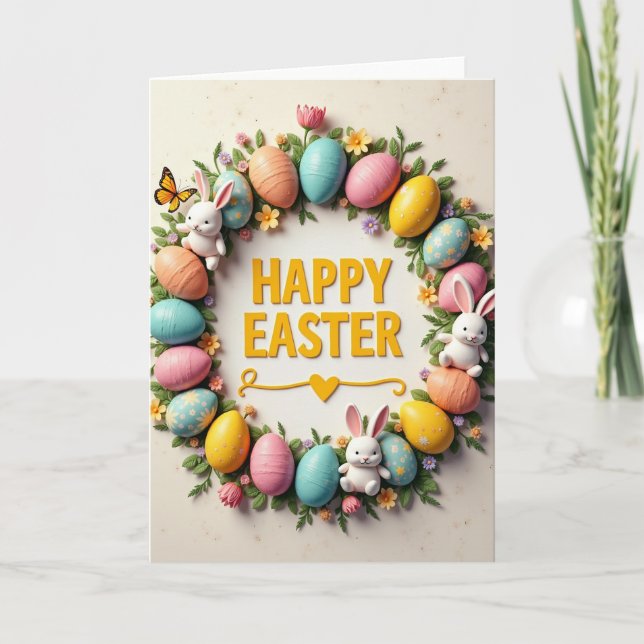 Easter Heart Pattern Card (Front)