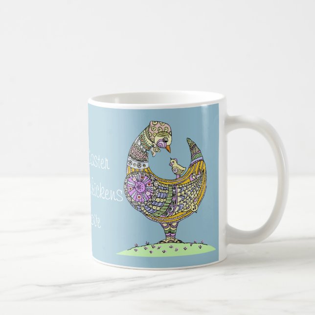 Easter hen and chick mug. coffee mug (Right)