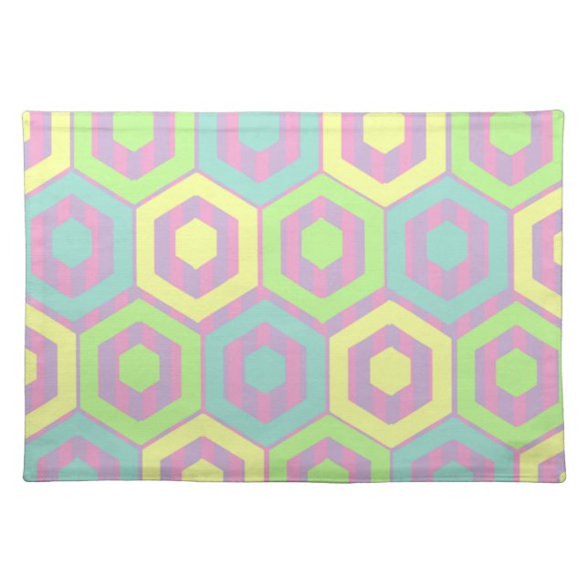 Easter Hexagons  Cloth Placemat (Front)