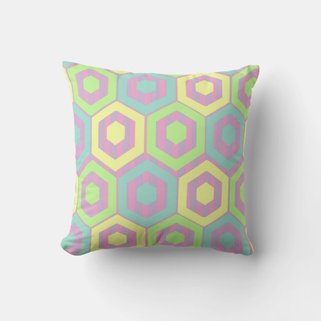 Easter Hexagons  Throw Pillow (Front)