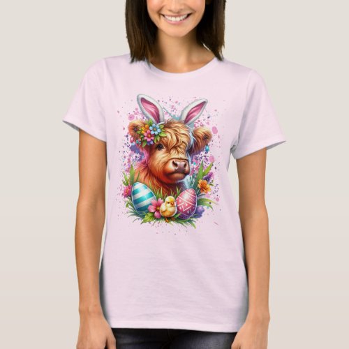 Easter Highland Cow T_Shirt