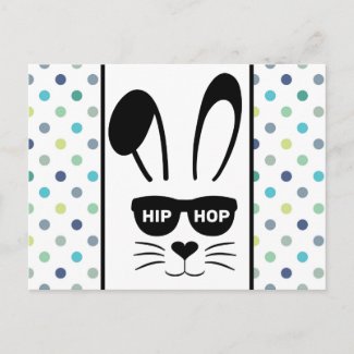 Easter Hip Hop Bunny Hop Postcard
