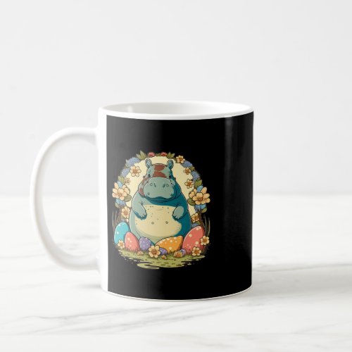 Easter Hippopotamus Bunny Eggs on Easter Hippo Coffee Mug