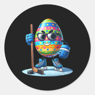 Easter Hockey Lovers Eggs Egg Bunny Rabbits Men Wo Classic Round Sticker