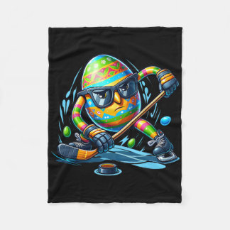 Easter Hockey Player Eggs Egg Bunny Rabbits Men Wo Fleece Blanket