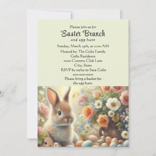 Easter Holiday Brunch and Egg Hunt  Invitation