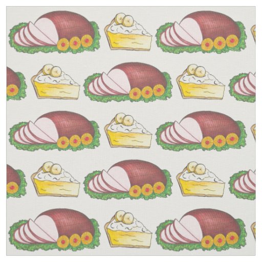 Easter Holiday Dinner Sliced Ham Cream Pie Foodie Fabric