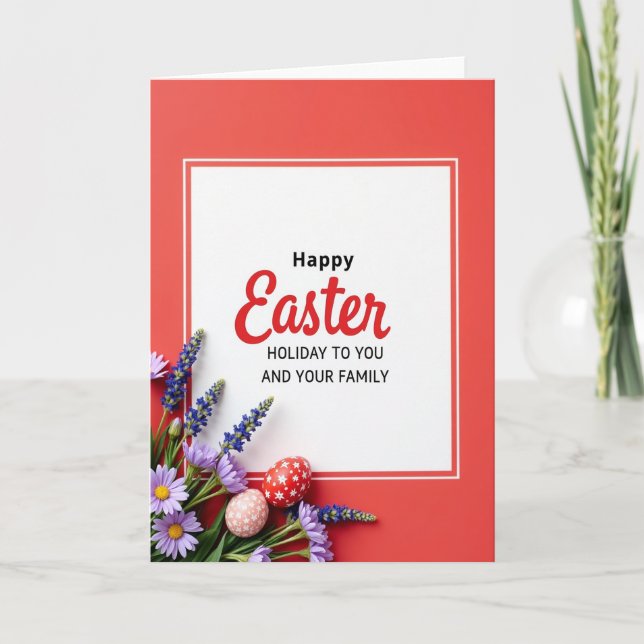 Easter Holiday Family Greeting Card (Front)