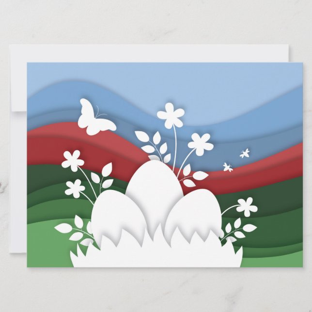 Easter holidays egg hunt in spring flower nature  (Front)