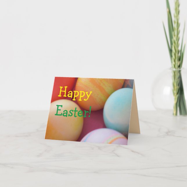 Easter homemade colored eggs card (Front)