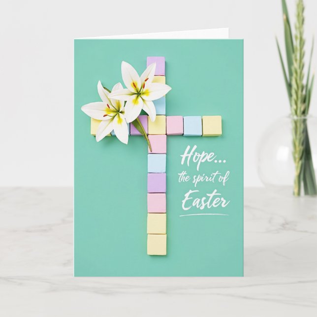 Easter Hope Pastel Blocks Card (Front)