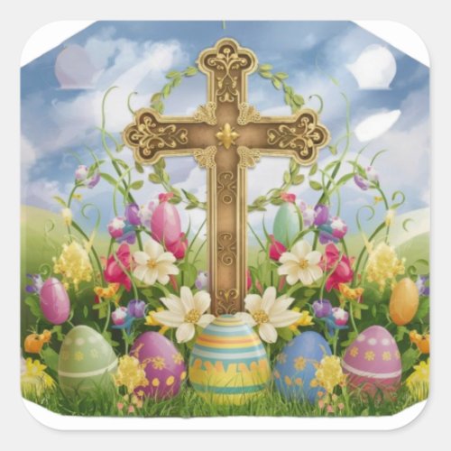 Easter Hope Square Sticker