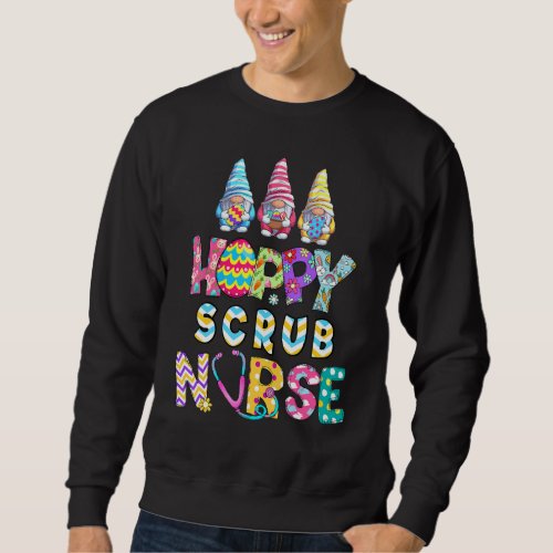 Easter Hoppy Scrub Nurse Gnomes Eggs Stethoscope  Sweatshirt