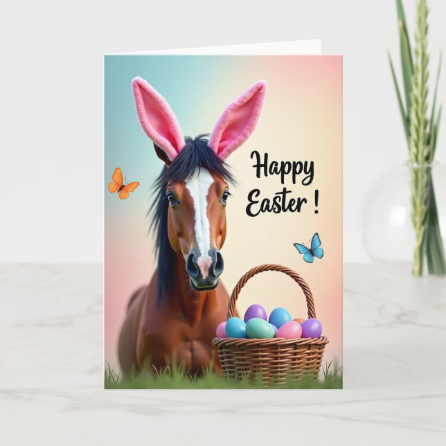 Easter Horse Springtime Fun Card (Front)