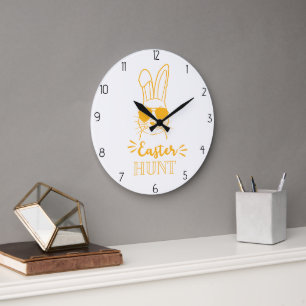 easter hunt large clock