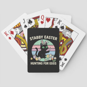 Easter Hunting For Eggs Funny Cat Poker Cards