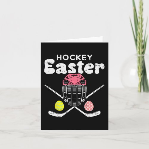 Easter Ice Hockey Helmet Stick Eggs Sports Men Boy Card