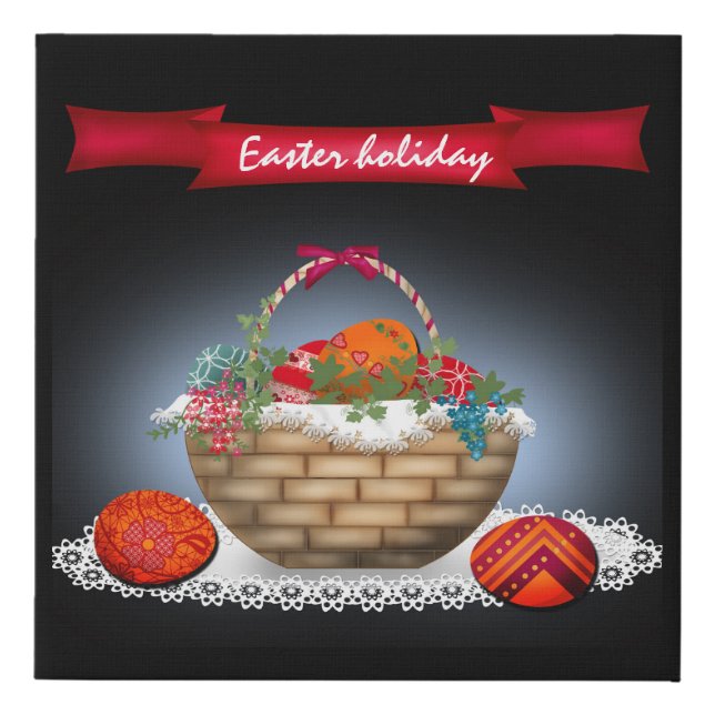 Easter illustration, Easter eggs, Easter holiday Faux Canvas Print (Front)