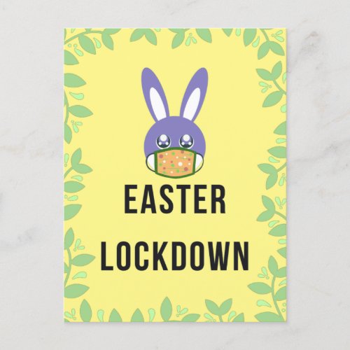 Easter in lockdown holiday postcard