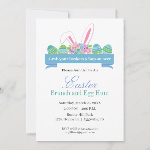 Easter Invitation Bunny Ears for Brunch & Egg Hunt
