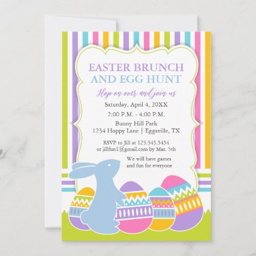 Easter Invitation Bunny Egg Hunt or Brunch