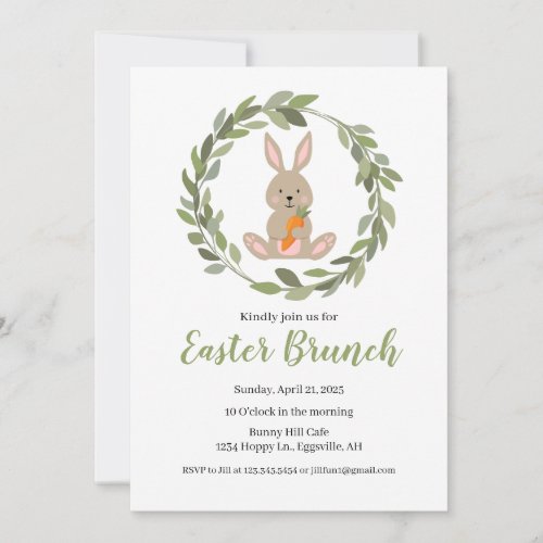 Easter Invitation Cute Bunny for your party