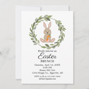 Easter Invitation Cute Bunny for your party