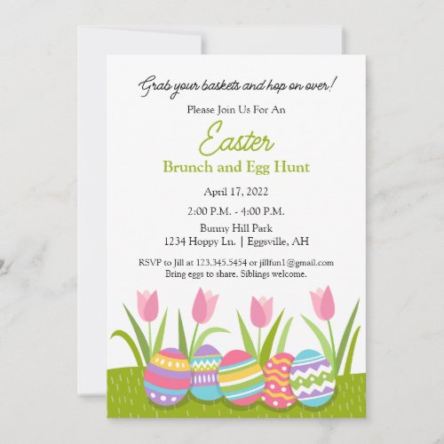 Easter Invitation for Brunch and Egg Hunt