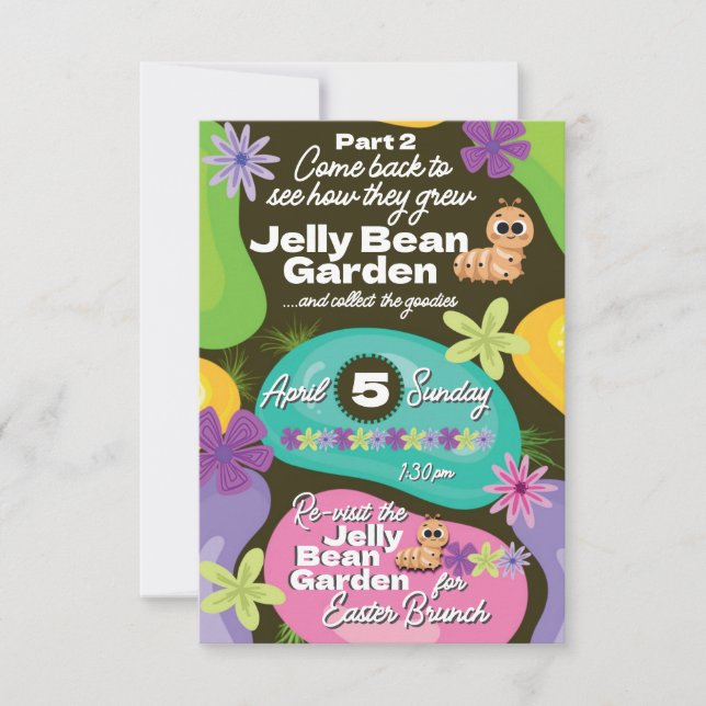 Easter Invitation Jelly Bean Garden Party Part 2 (Front)