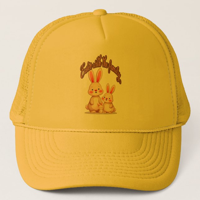 Easter Is Better with Family – Cute Bunnies - boné Trucker Hat (Front)