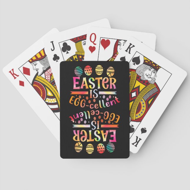 EASTER IS EGGCELLENT  easter egg gift idea         Poker Cards (Back)