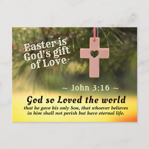 Easter is Gods Gift of Love John 316 Scripture Postcard