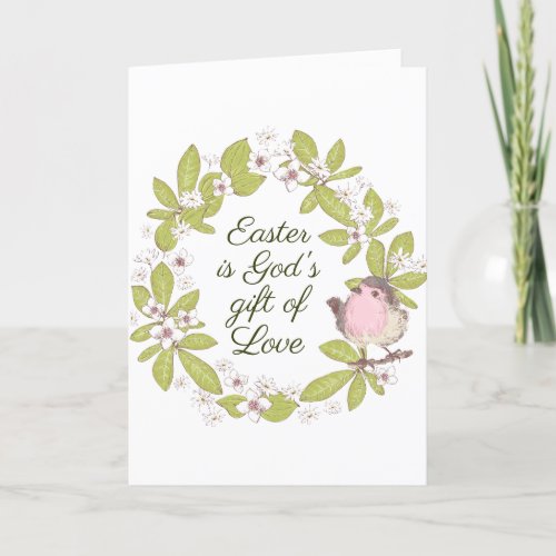 Easter is Gods Gift of Love John 316 Wreath Holiday Card