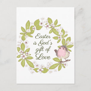 Easter is God's Gift of Love John 3:16 Wreath Postcard