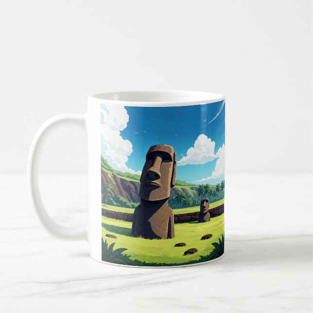 Easter Island Chile Moai Travel Coffee Mug (Left)