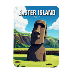 Easter Island Chile Moai Travel Magnet