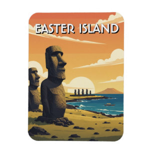 Easter Island Chile Moai Travel Magnet
