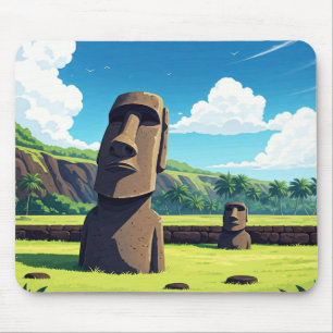 Easter Island Chile Moai Travel Mouse Pad