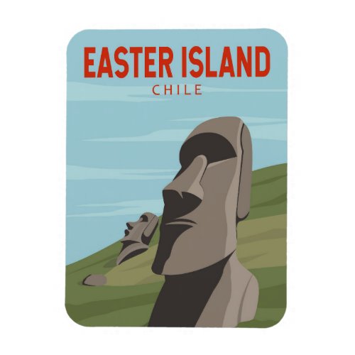 Easter Island Chile Retro Travel Art Vintage Magnet
