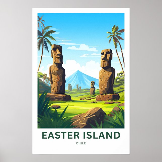 Easter Island Chile Travel Print (Front)