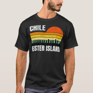Easter Island Chile Vintage Moai Head Statue Isla  T-Shirt