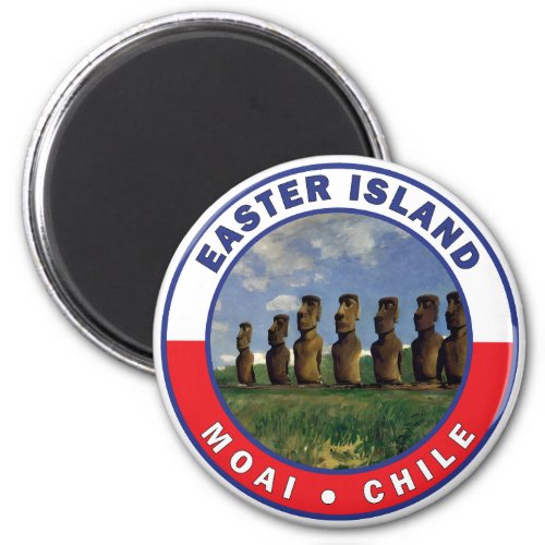Easter Island Chile Watercolor Magnet