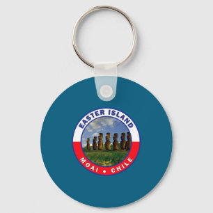 Easter island chile watercolor t shirt keychain