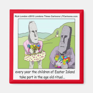 Easter Island Egg Hunt Fridge Magnet