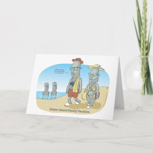 Easter Island Family Vacation Holiday Card