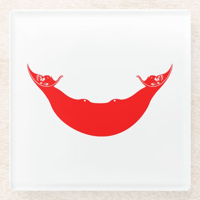 Easter Island Flag Glass Coaster (Front)