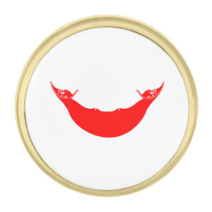 Easter Island Flag Gold Finish Lapel Pin
