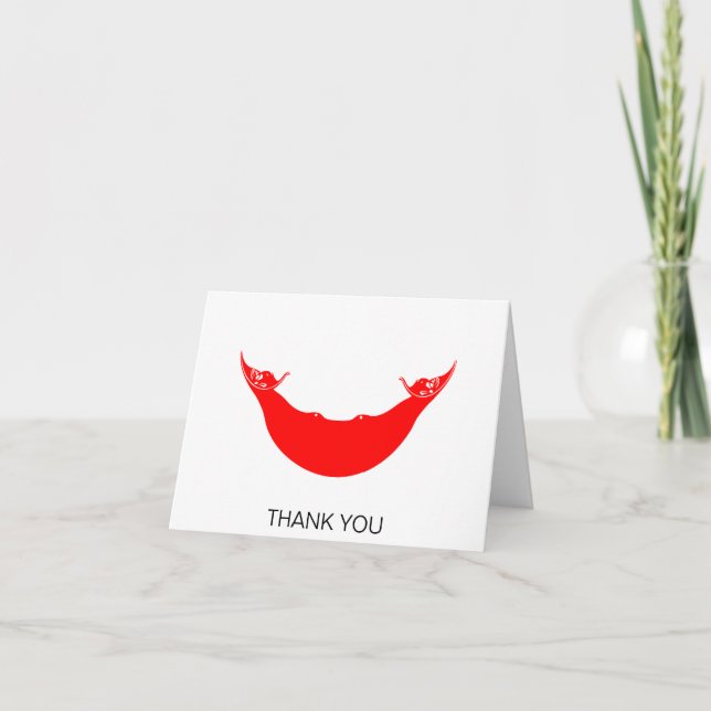 Easter Island Flag Letterpress Thank You Card (Front)